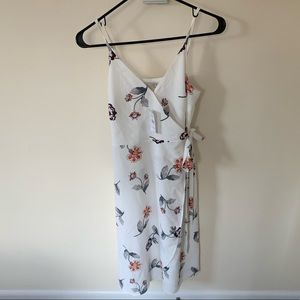LOFT floral white dress petite size xxs